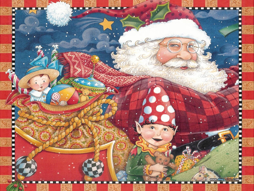 Night Before Christmas Illustration No Desktop Wallpaper