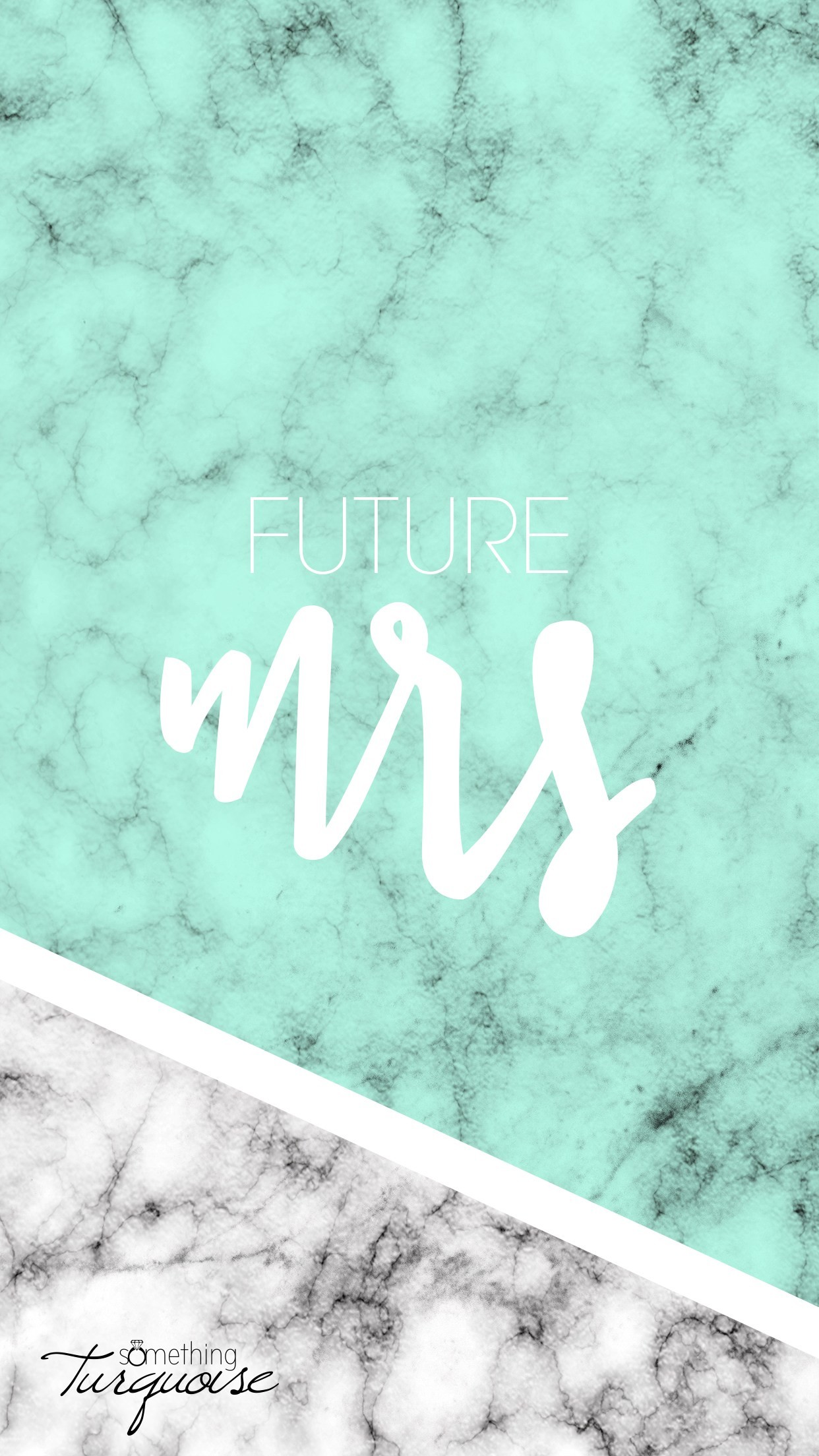 A stylish mint and white marble background with the words 