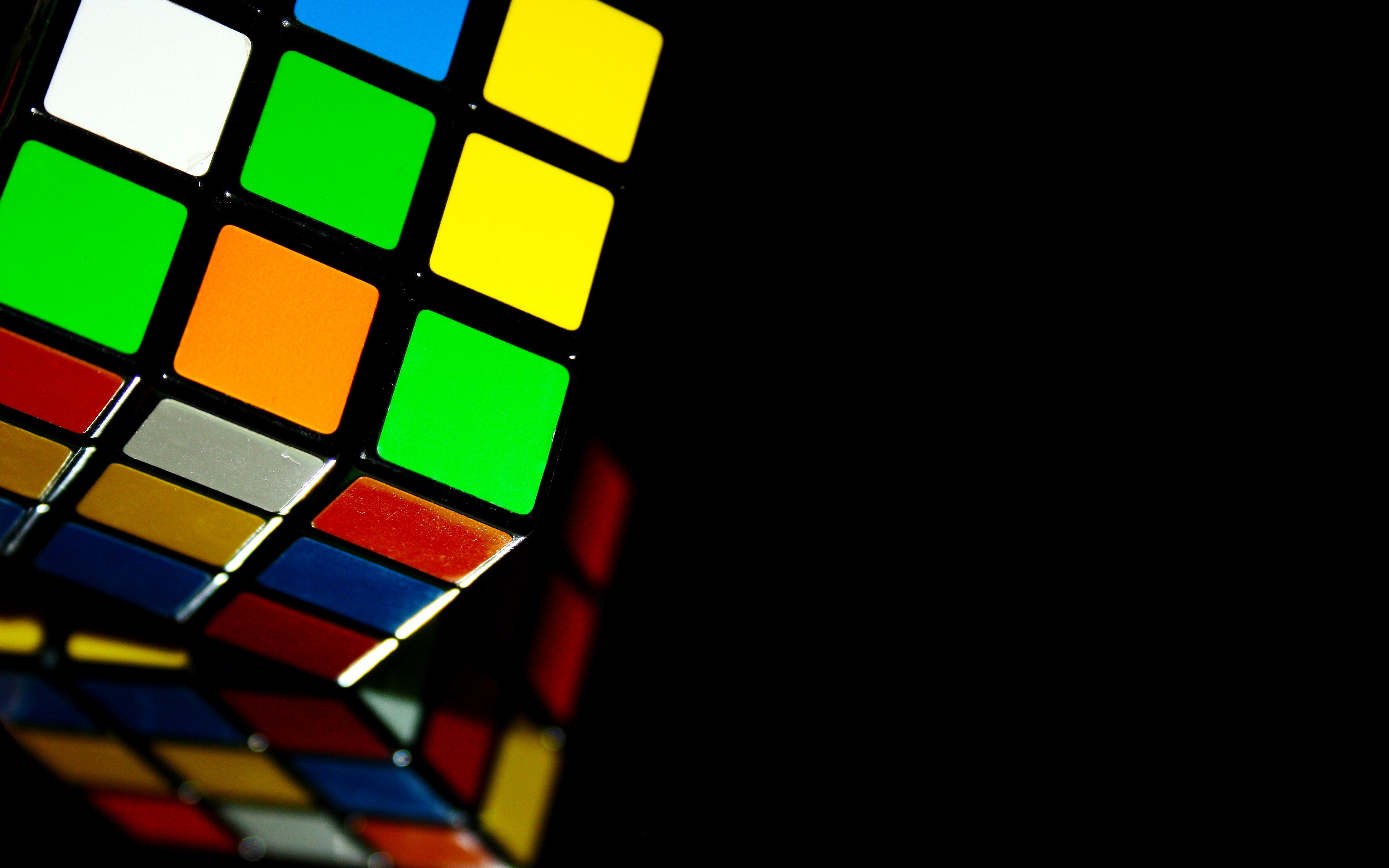 Rubiks Cube Puzzles Colorful Simple Background Reflection