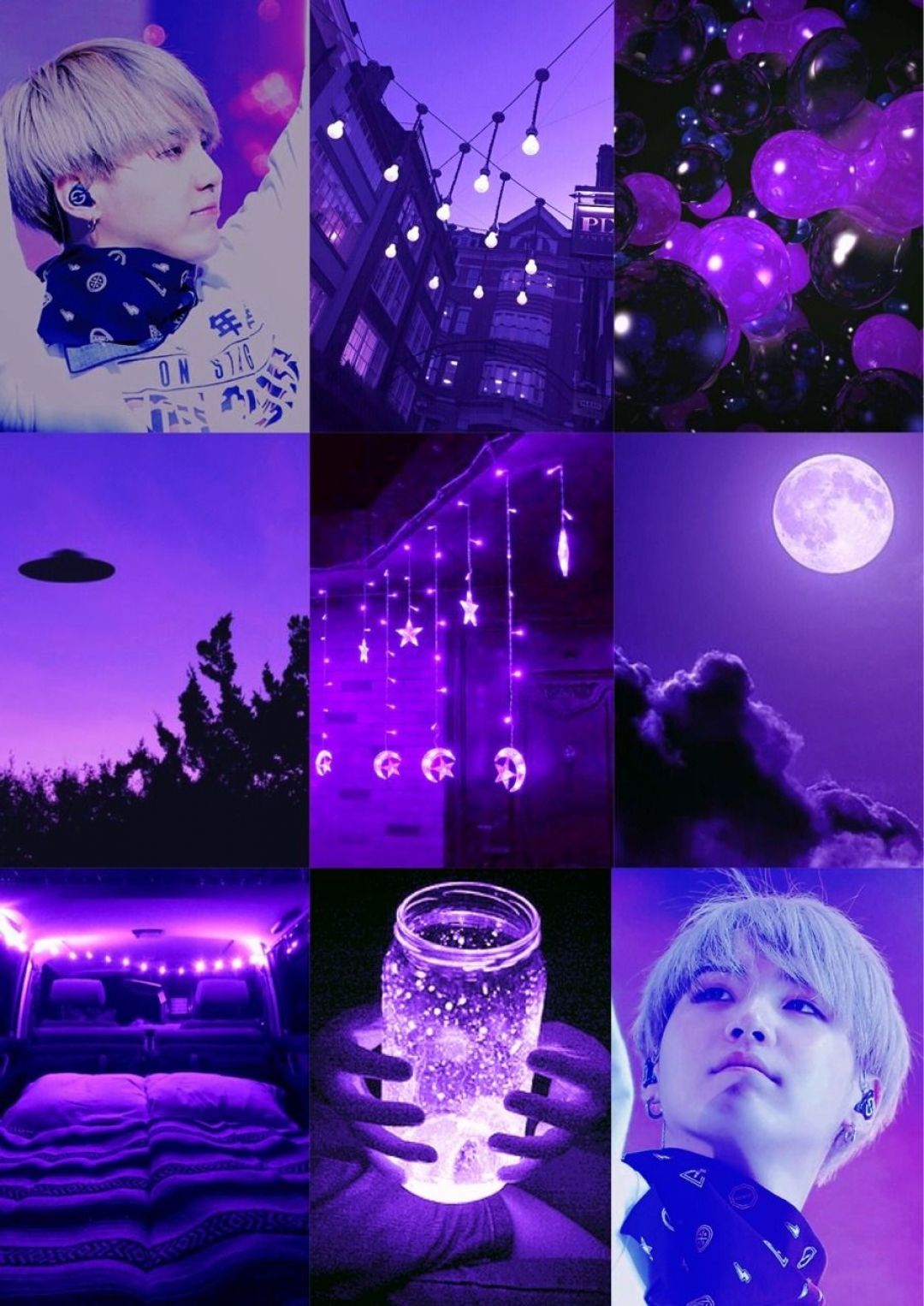 Purple Collage Aesthetic HD iPhone Wallpaper