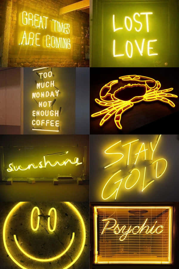 Yellow Neon Light Wallpaper