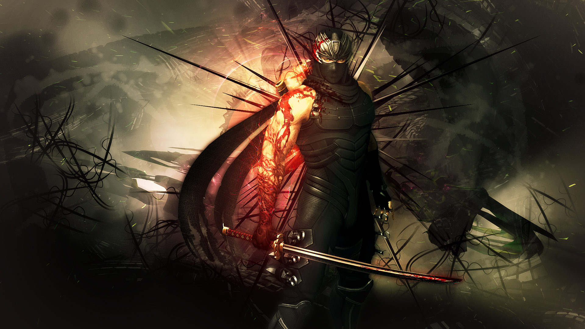 Ninja Gaiden Fantasy Anime Warrior Weapon Sword Blood F Wallpaper