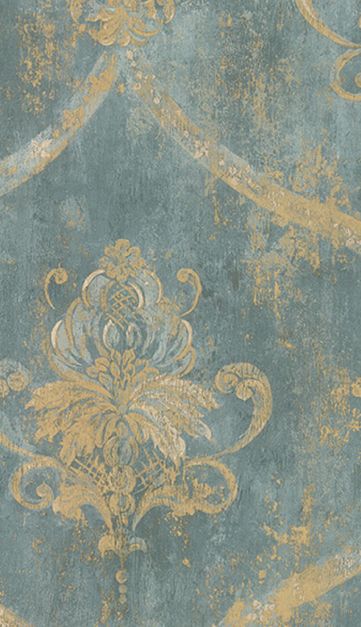 Damasks Medallions Wallpaper French Faux Gold