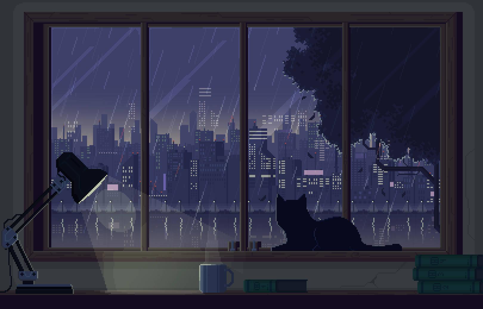 Black Cat Aesthetic Art Desktop Wallpaper