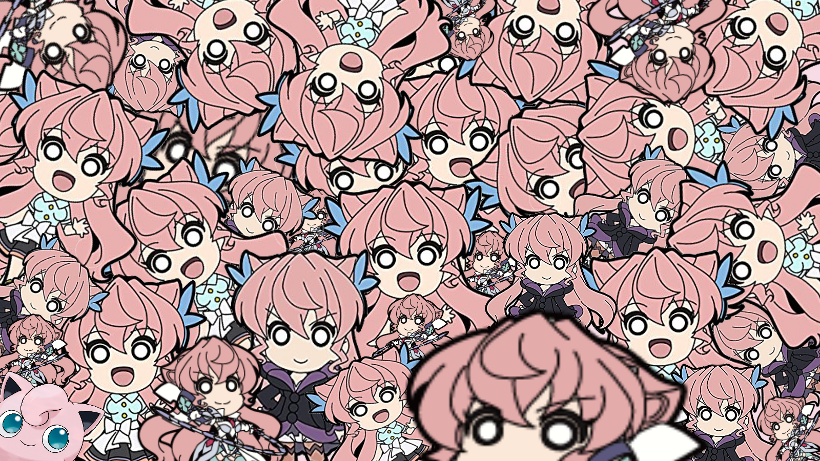 A Hastily Made Desktop Background With Lot Of Marias That