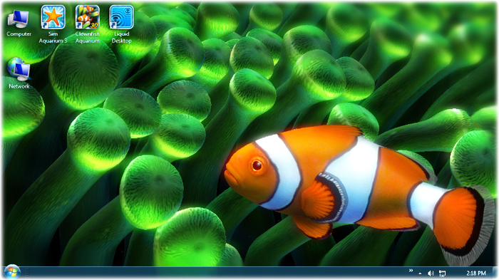 windows 7 desktop live fish wallpaper