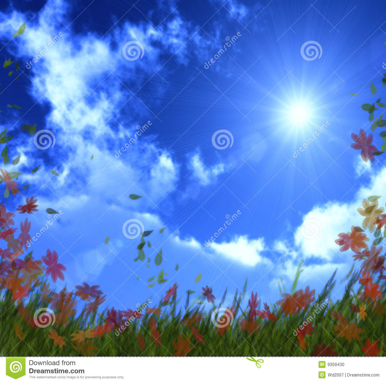 Bright Sunny Day On A Summer Background