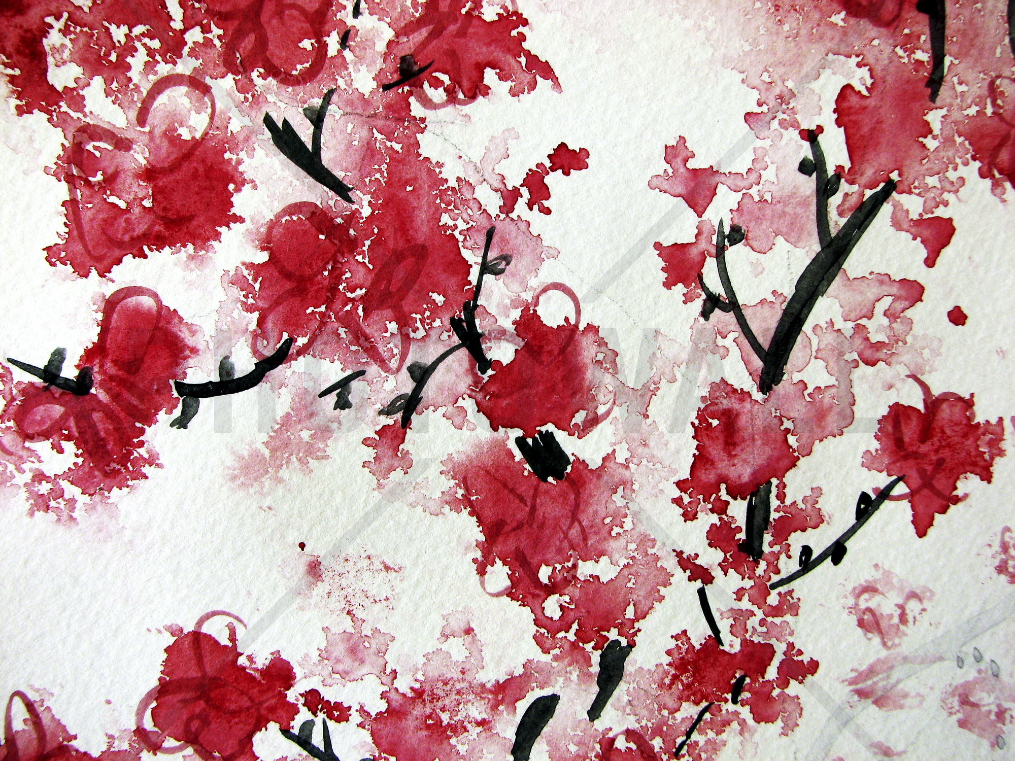 Free download Cherry Blossom Watercolor Wall Mural Photo Wallpaper