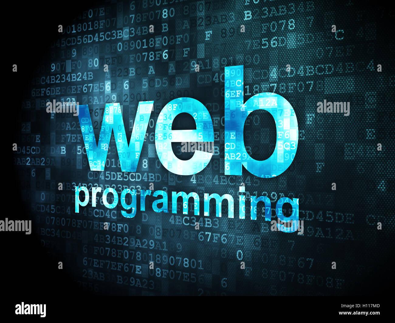 SEO web design concept Web Programming on digital background