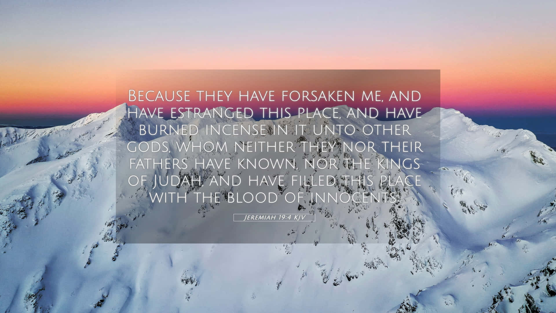 Snowy Mountain Estrangement Quote Wallpaper