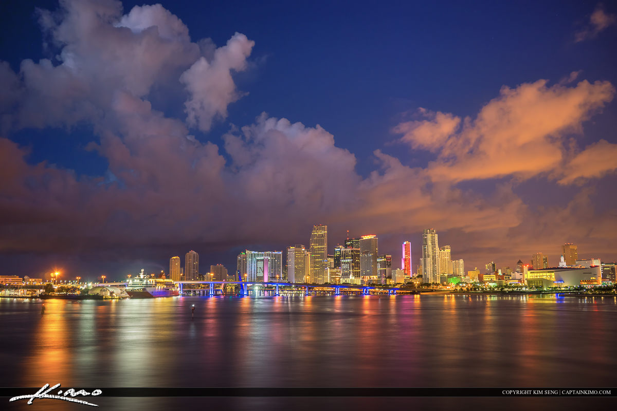Miami Night Skyline Wallpaper Pictures