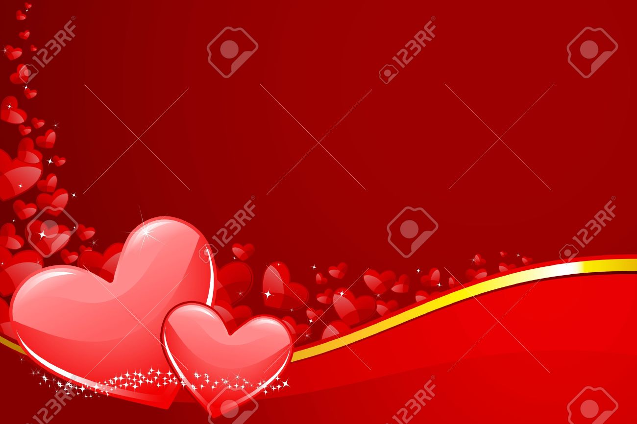 Illustration Of Pair Heart On Love Background Royalty
