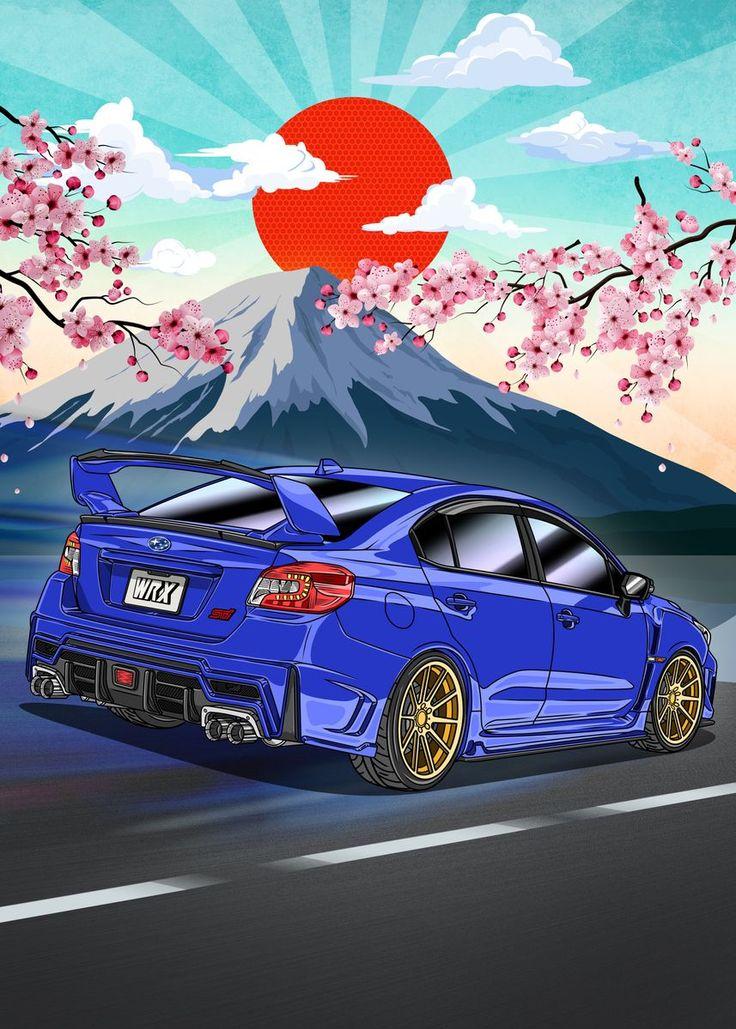 Wrx Jdm Street Racing Car Poster Picture Metal Print Paint By