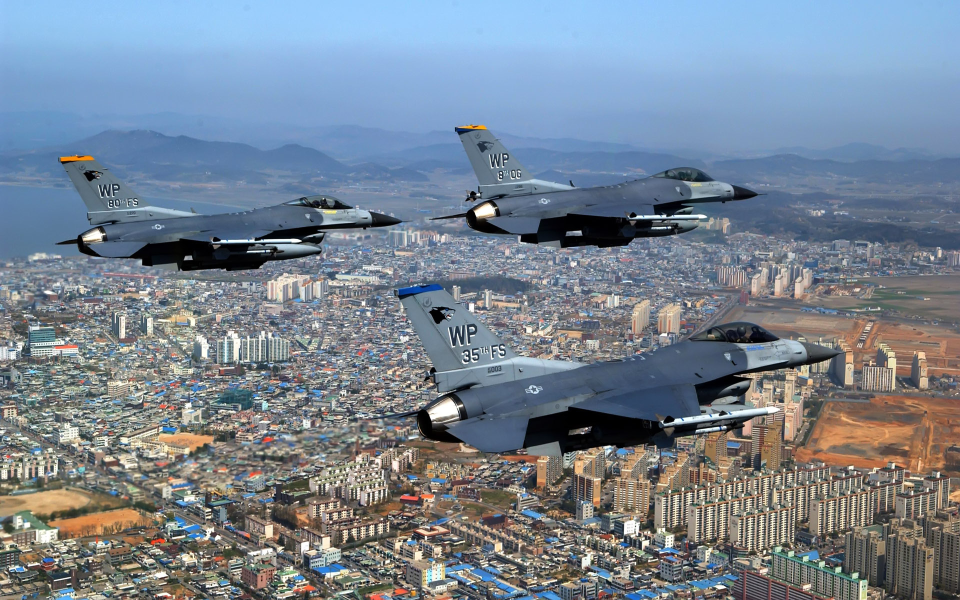 F16 Wallpaper Desktop F Fighting Falcons Over