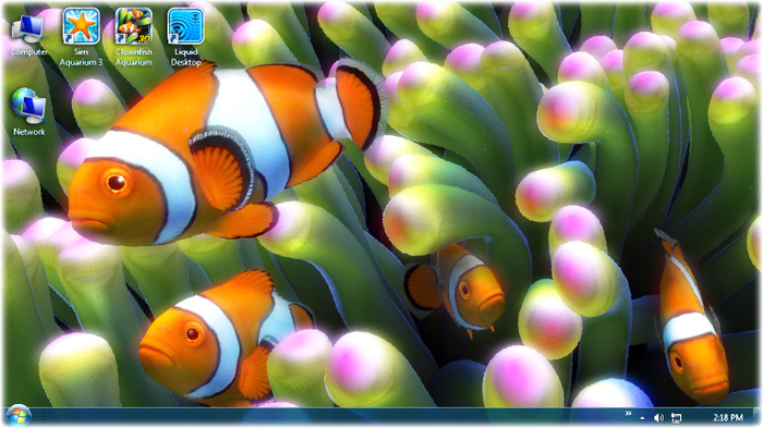 windows 7 desktop live fish wallpaper download 700x393