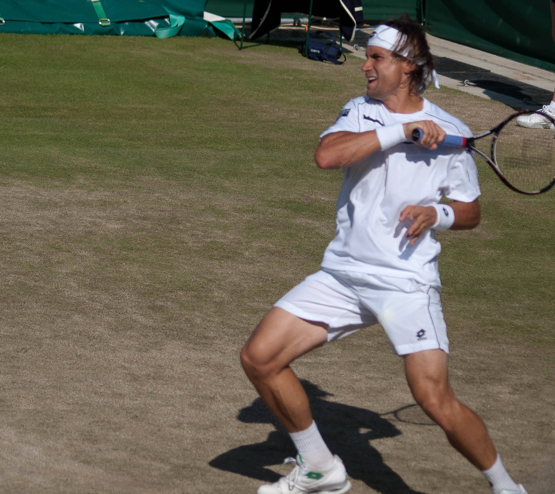 David Ferrer In Action During A Championship Match Wallpaper