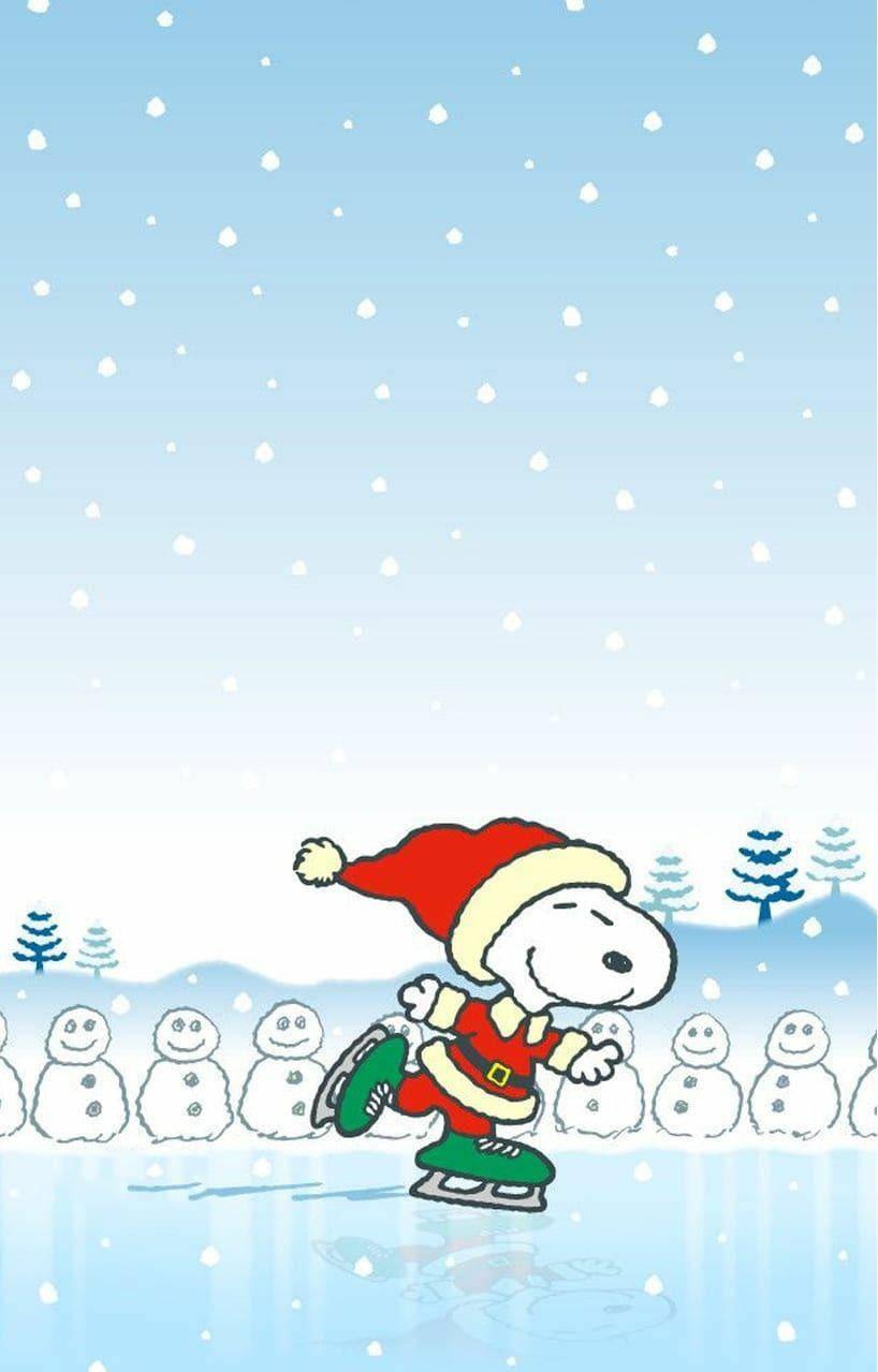 Download Snoopy Christmas Ice Skating Wallpaper