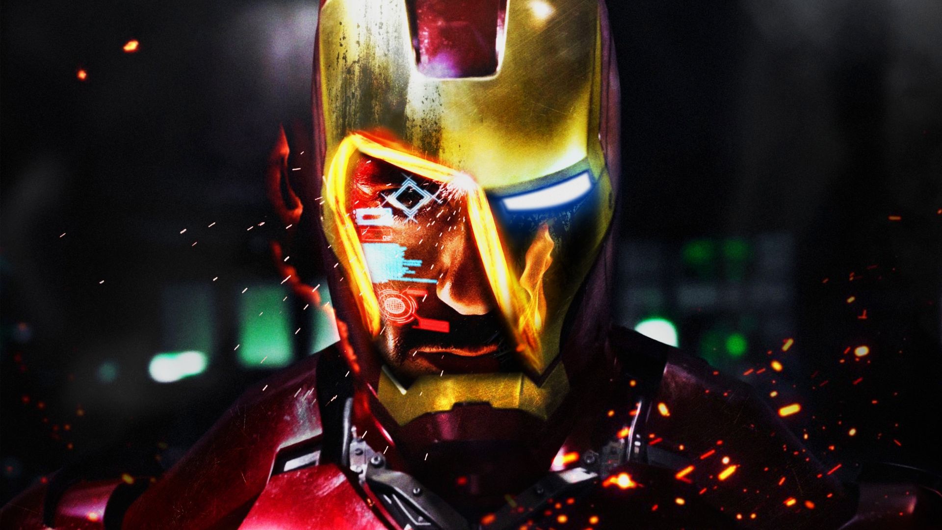 Iron Man Helmet Superhero Art Wallpaper HD Image Picture