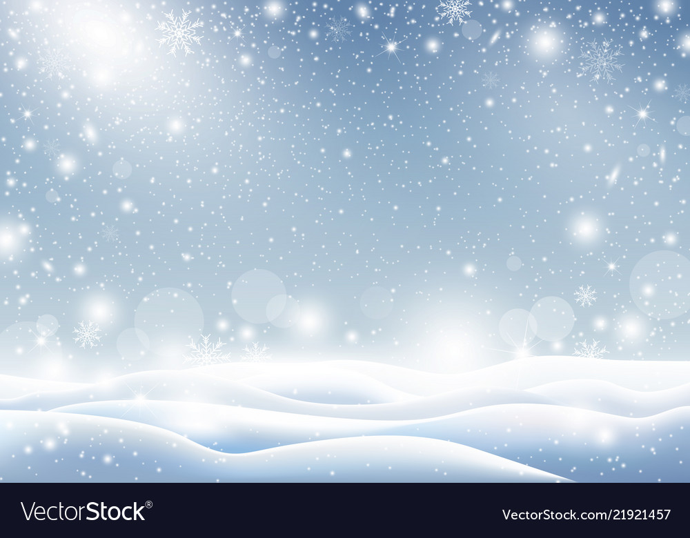 Winter Background Of Falling Snow Christmas Card Vector Image