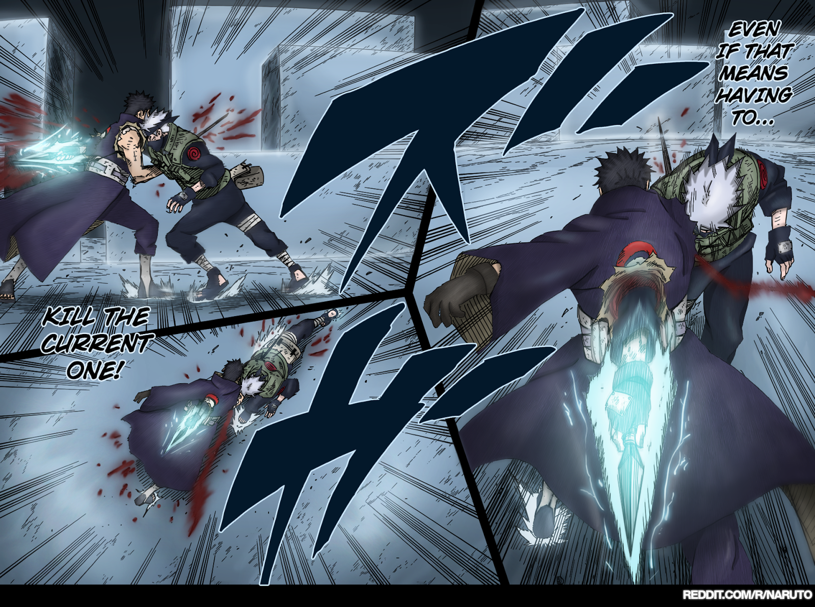 Kakashi Obito Anime Fighting Pierce HD Wallpaper Desktop Pc
