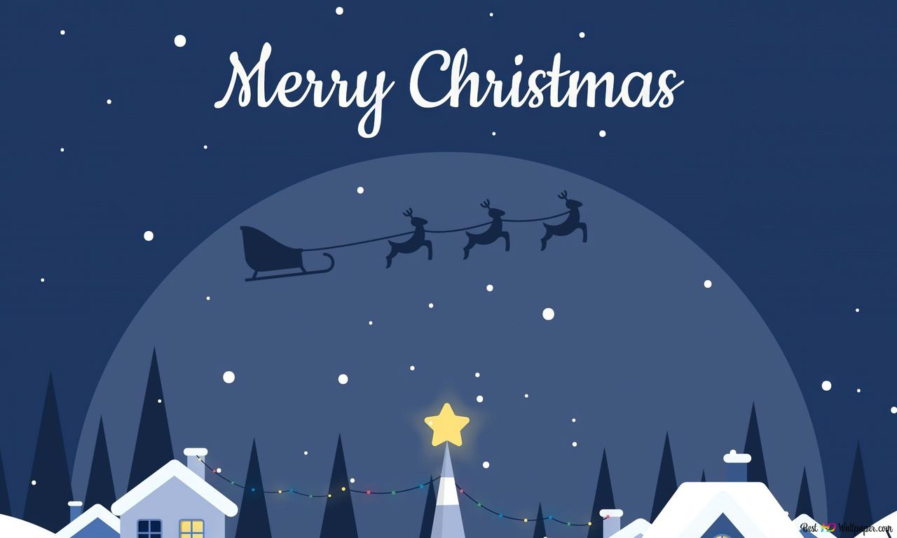 Merry Christmas Santa Flying 4k Wallpaper