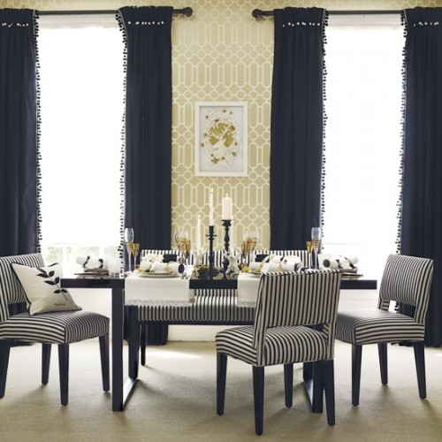 Free download Classical dining room with modern and motif wallpaper