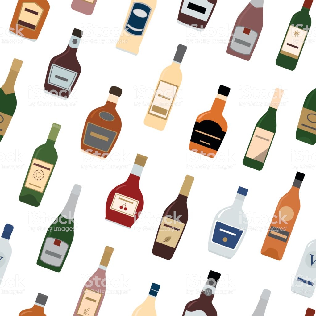 Background Of Alcohol Bottles Stock Illustration Image