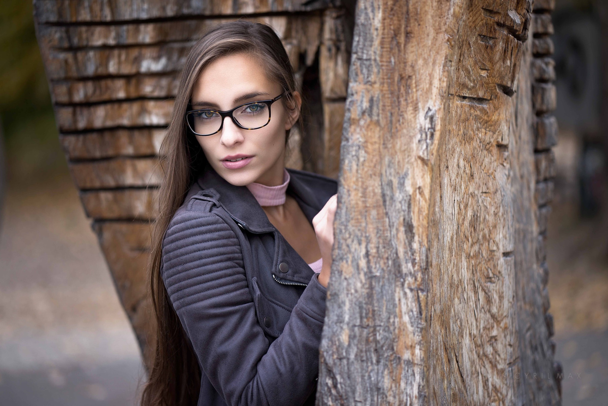 Brunette Girl Glasses Long Hair Model Women Wallpaper HD Girls 4k Image