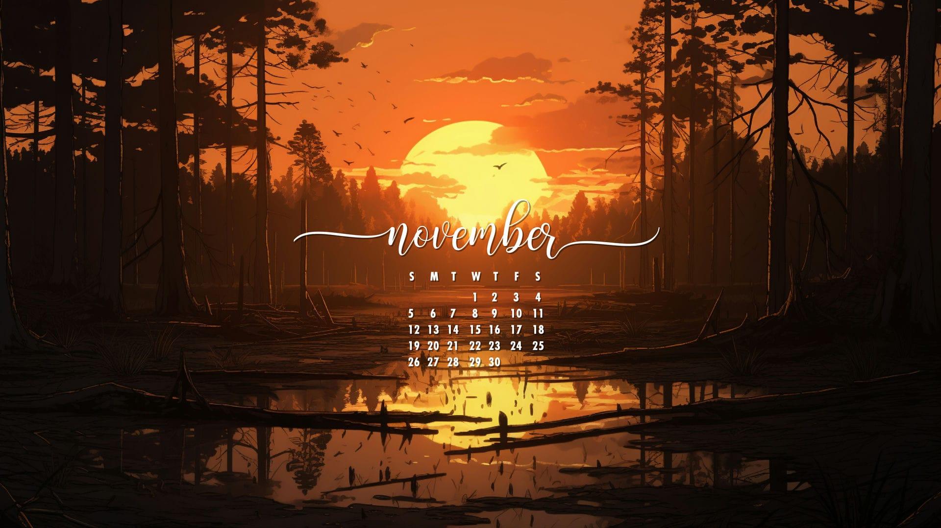  Download November Calendar Wallpaper Best Desktop Phone Background By