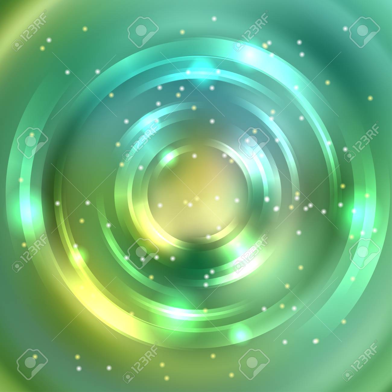 Abstract Green Background Shining Circle Tunnel Elegant Modern