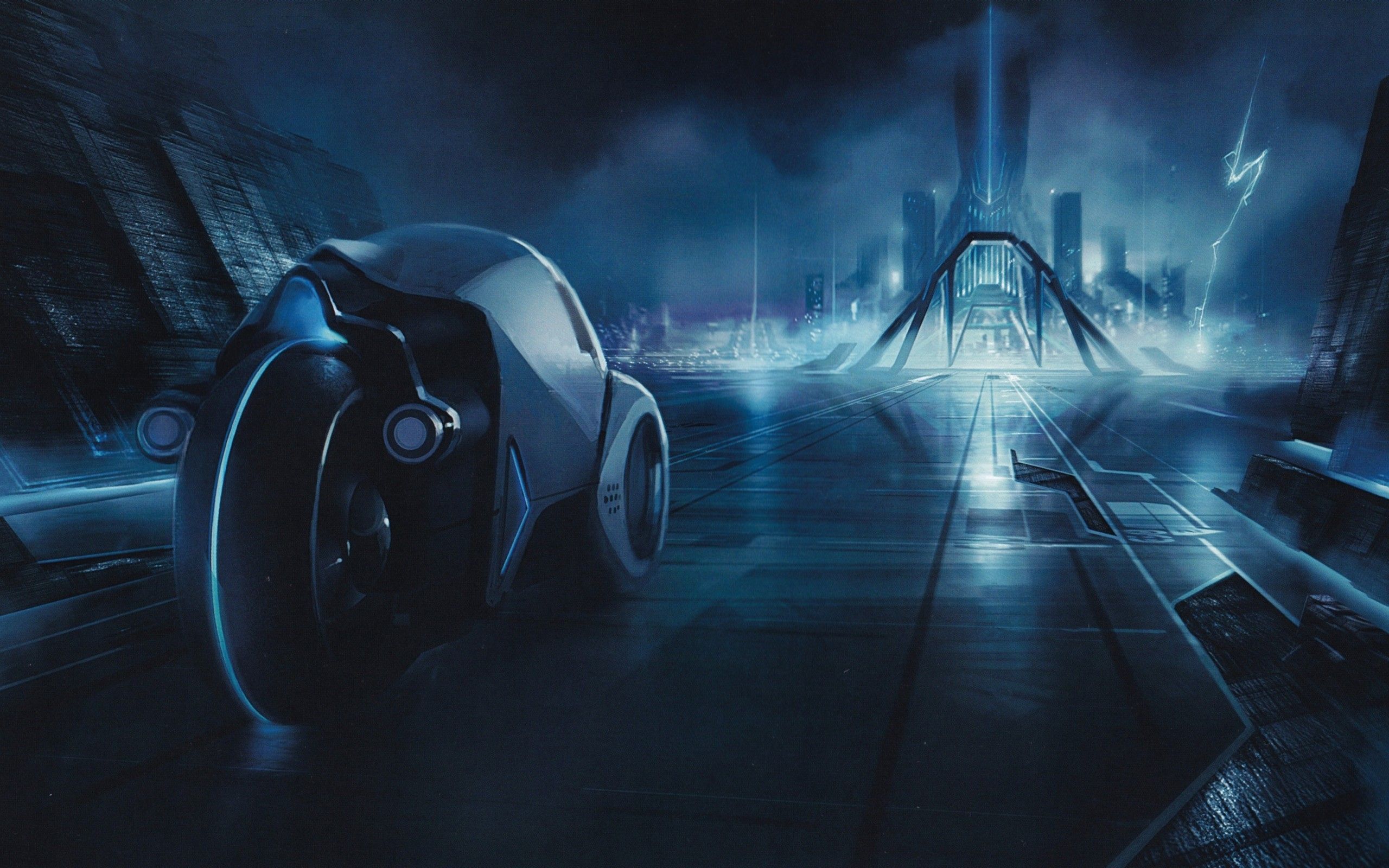 Futuristic Tron Artwork Wallpaper Background Legacy
