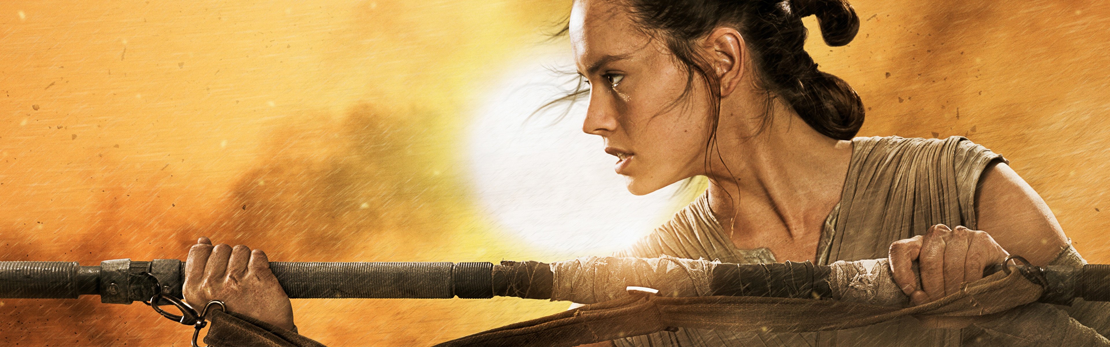 Star Wars The Force Awakens Rey Wallpapers HD Wallpapers 3840x1200