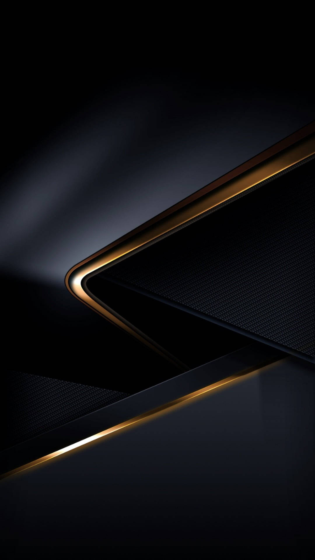A sleek, black and gold abstract phone wallpaper with subtle textures and geometric shapes