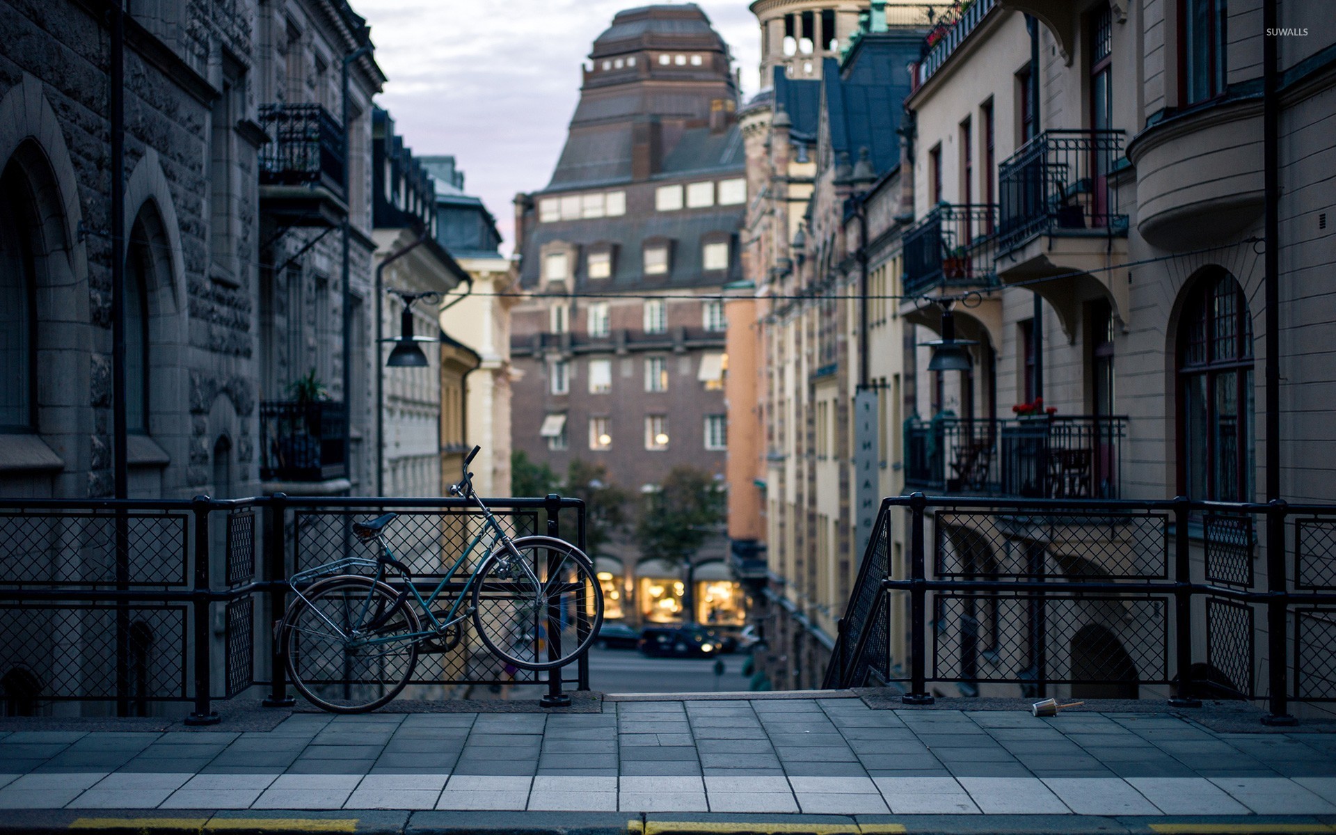 Bicycle On A Street In Stockholm Wallpaper World