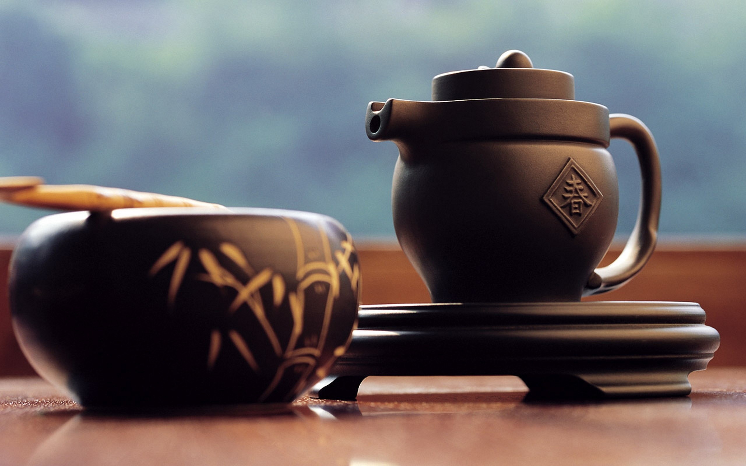 Brown Teapot Cups Wallpaper New HD