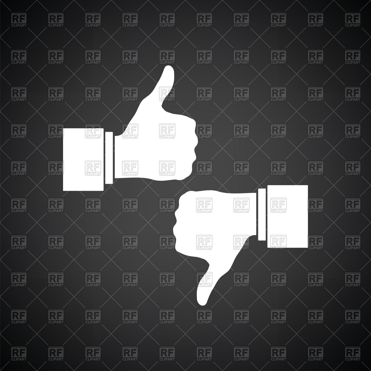 Like And Dislike Icon On Black Background Vector Image Of Icons