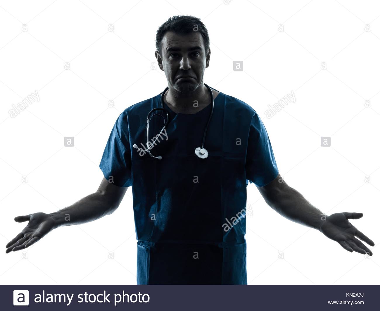 One Caucasian Ignorant Man Doctor Surgeon Medical Worker