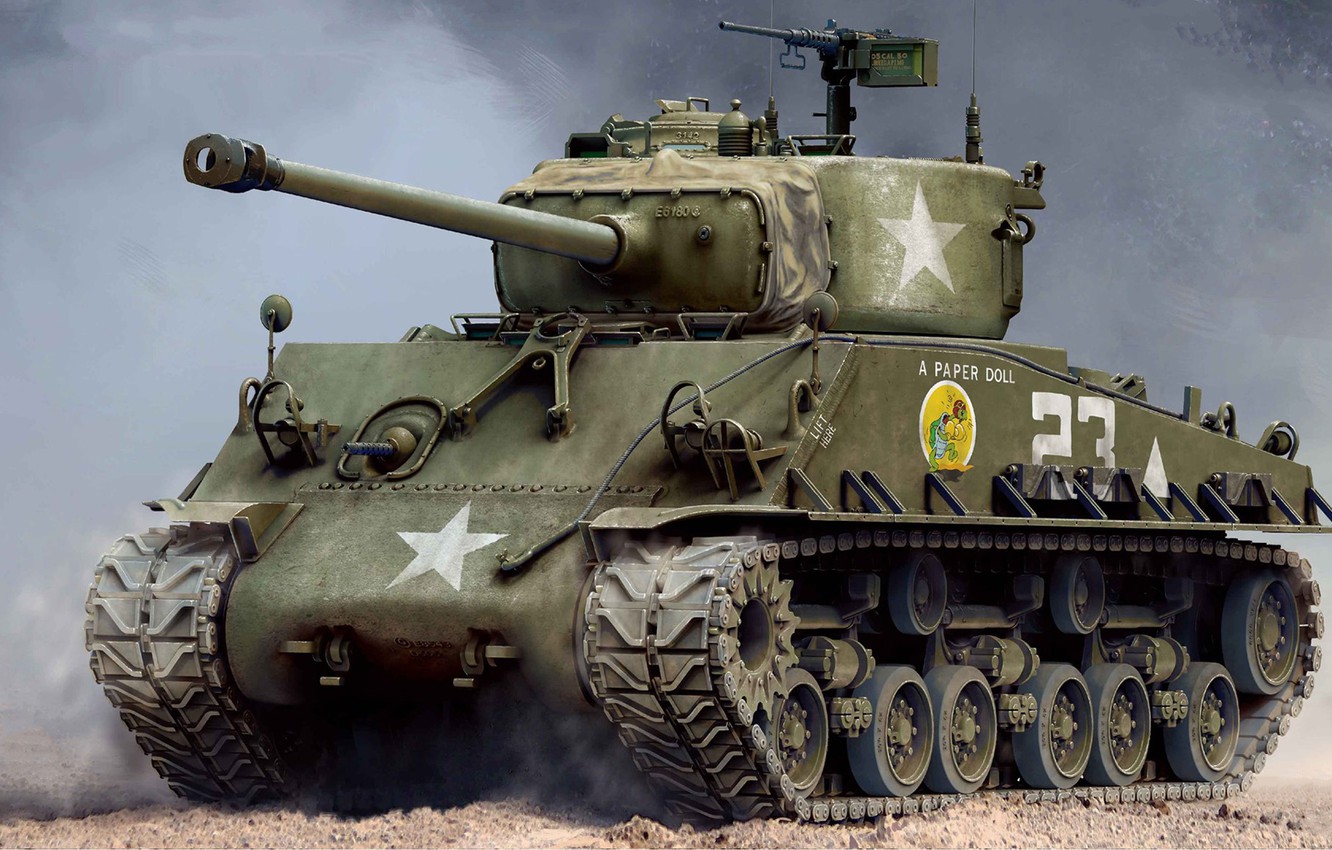 Wallpaper Usa Sherman The Main American Medium Tank