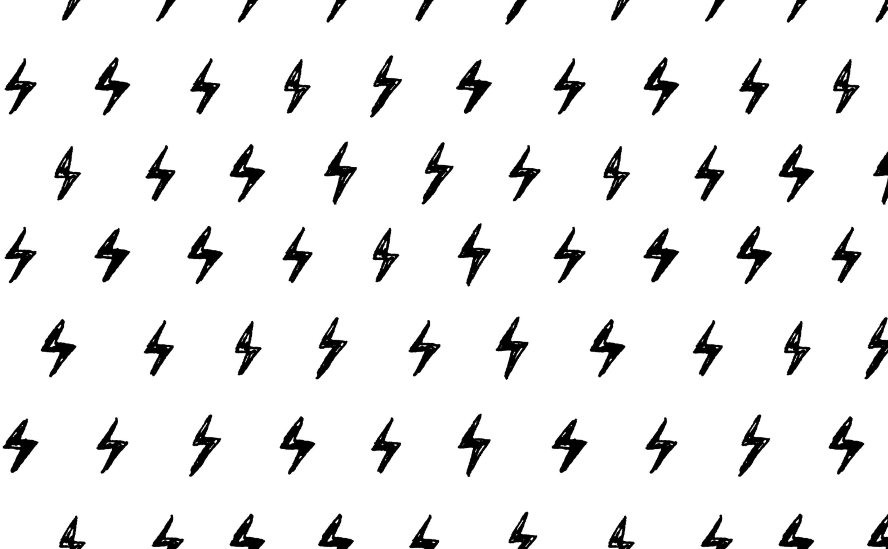 Inked Thunderbolts Pop art patterns Modern pop art Black lightning