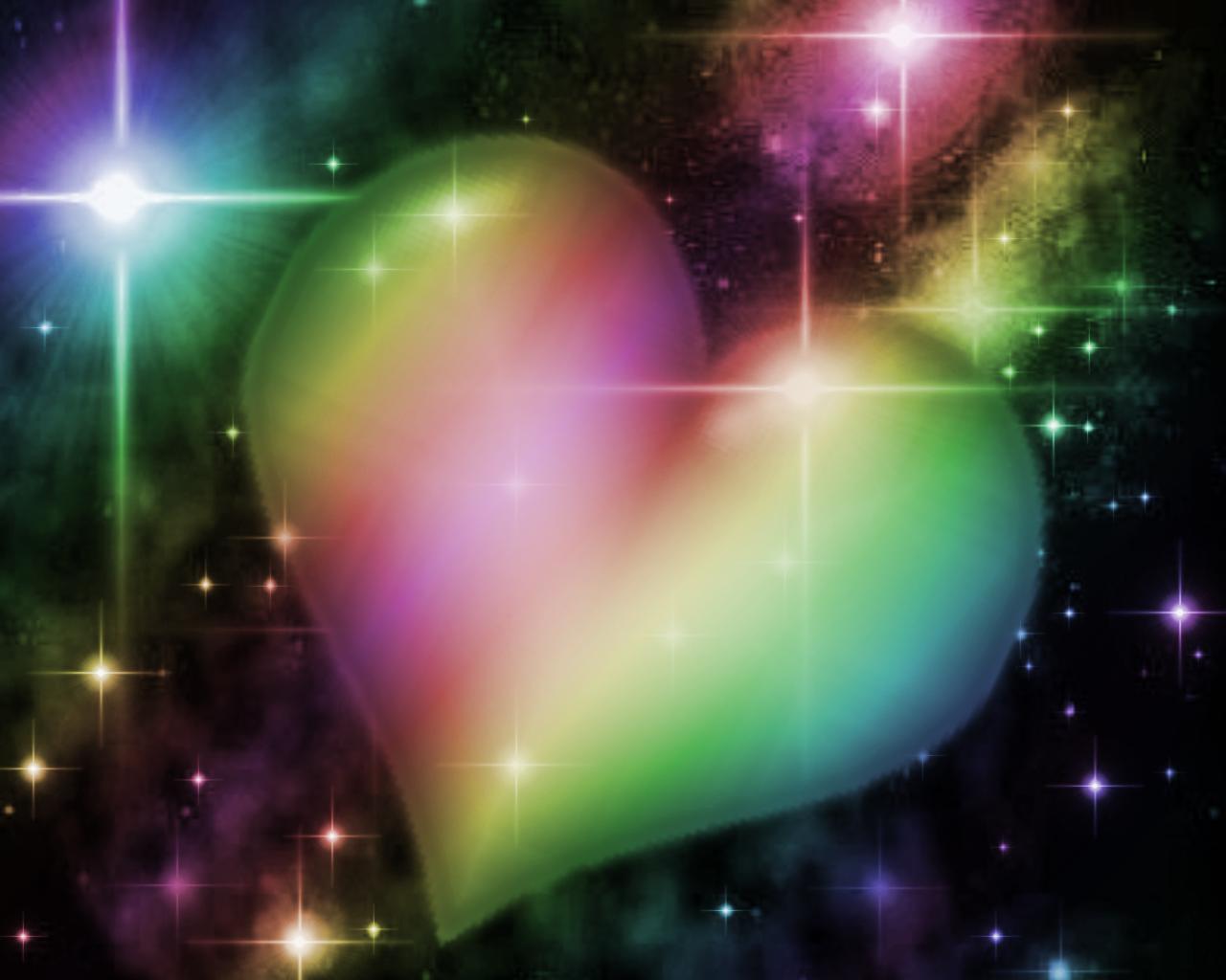 Heart With Starry Background Black