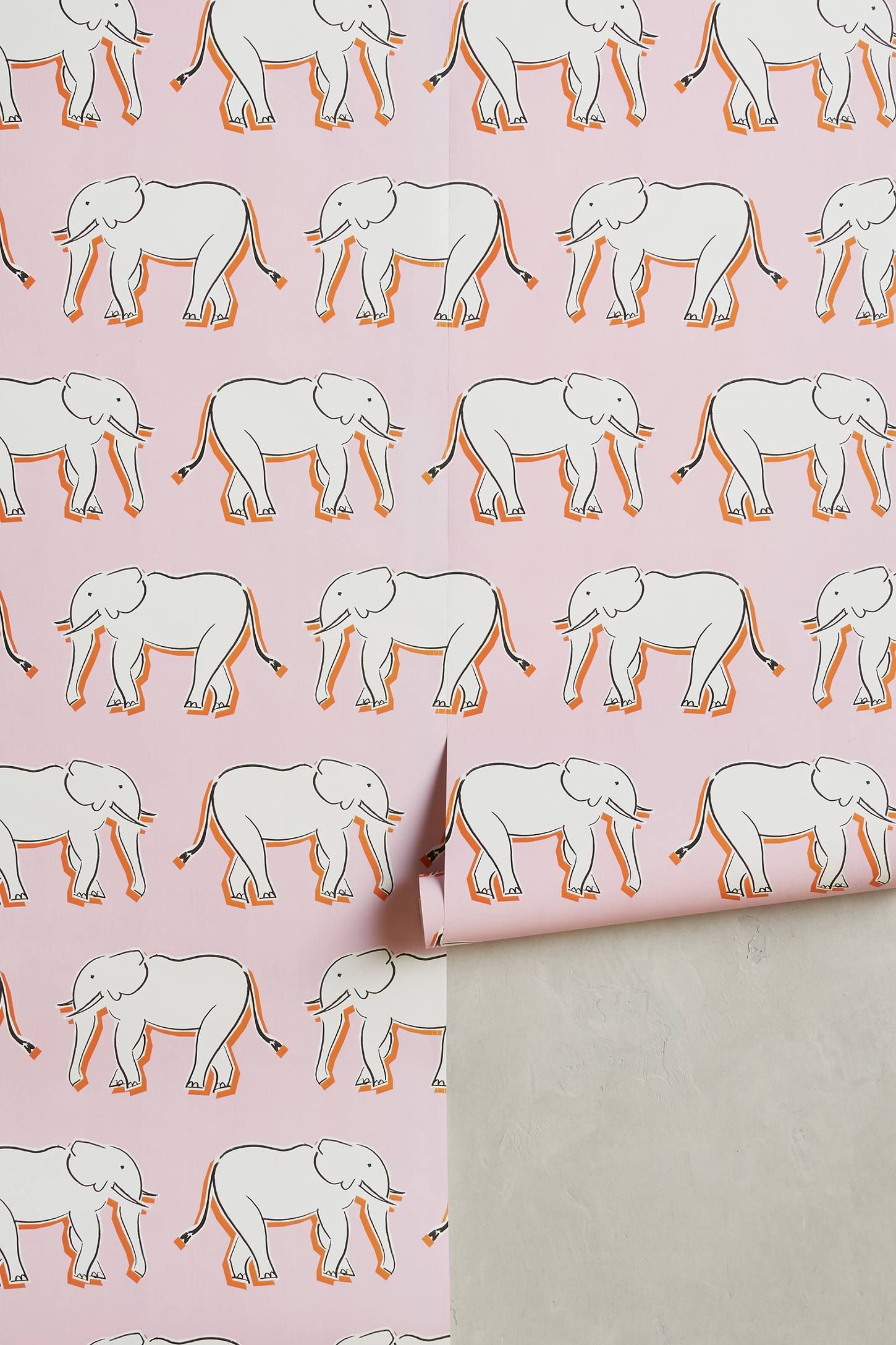 Slide Sketched Safari Wallpaper With Image Elephant