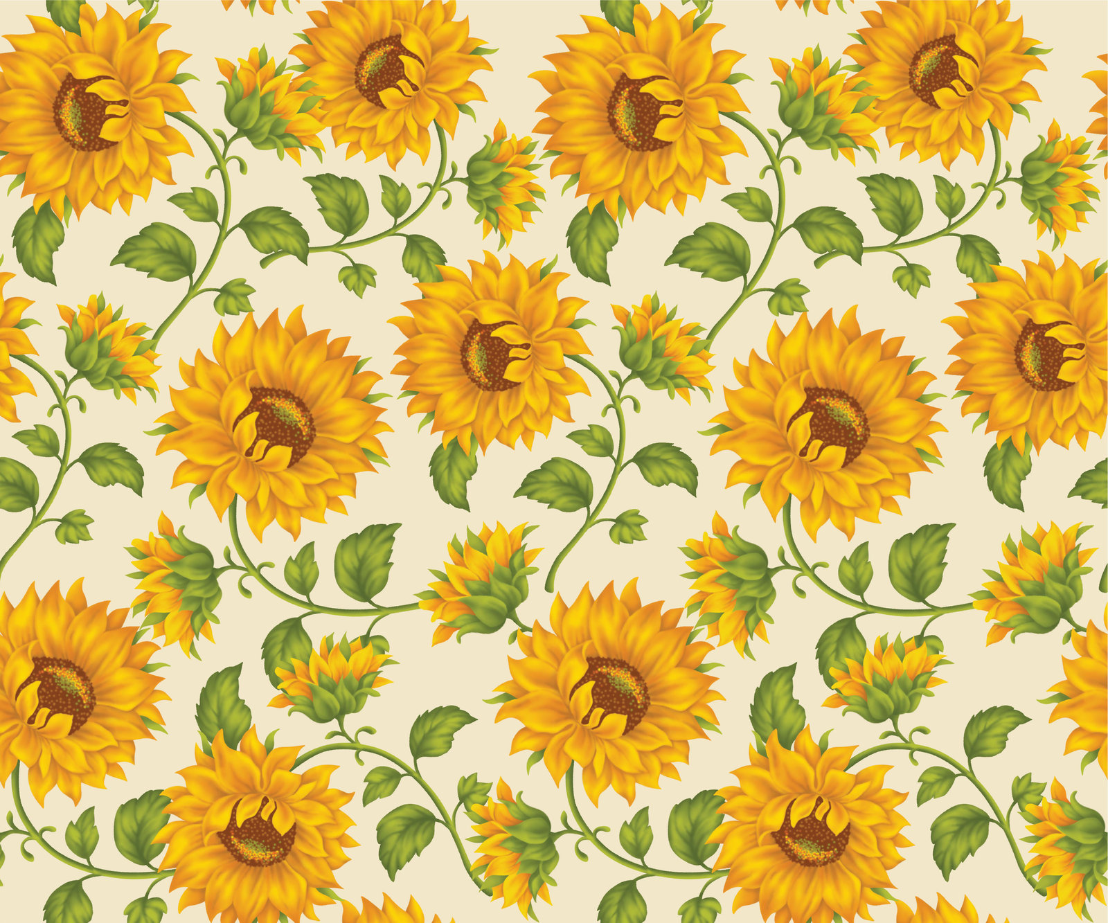 Free Download Sunflower Print In Ivory Background By Doncabanza