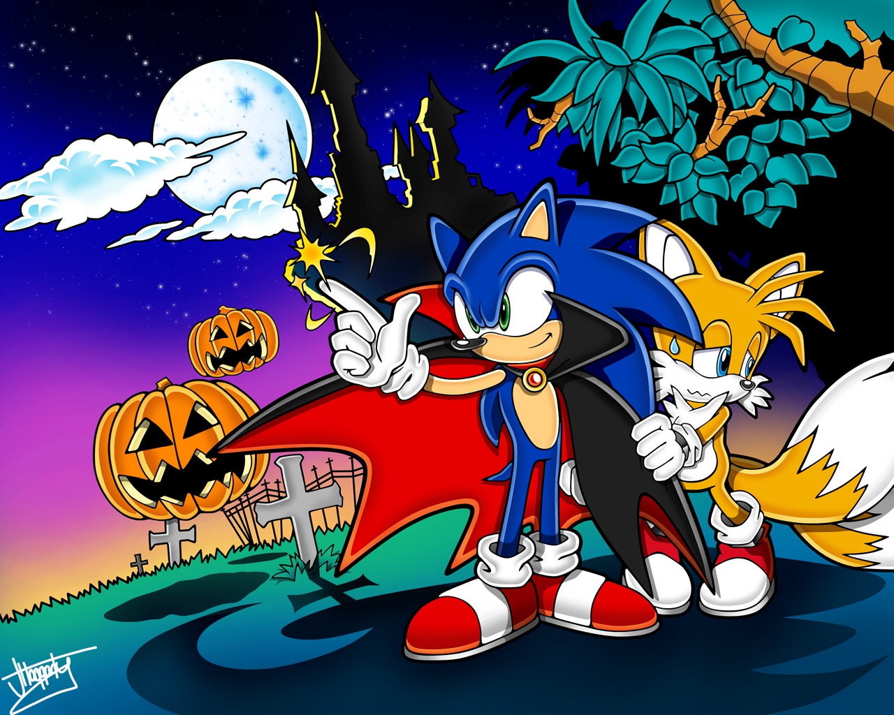 sonic the hedgehog video games sega halloween 1280x1024 wallpaper