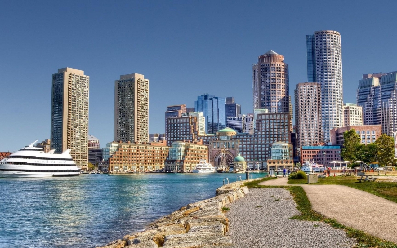 Beautiful Boston Harbor HDr HD Wallpaper
