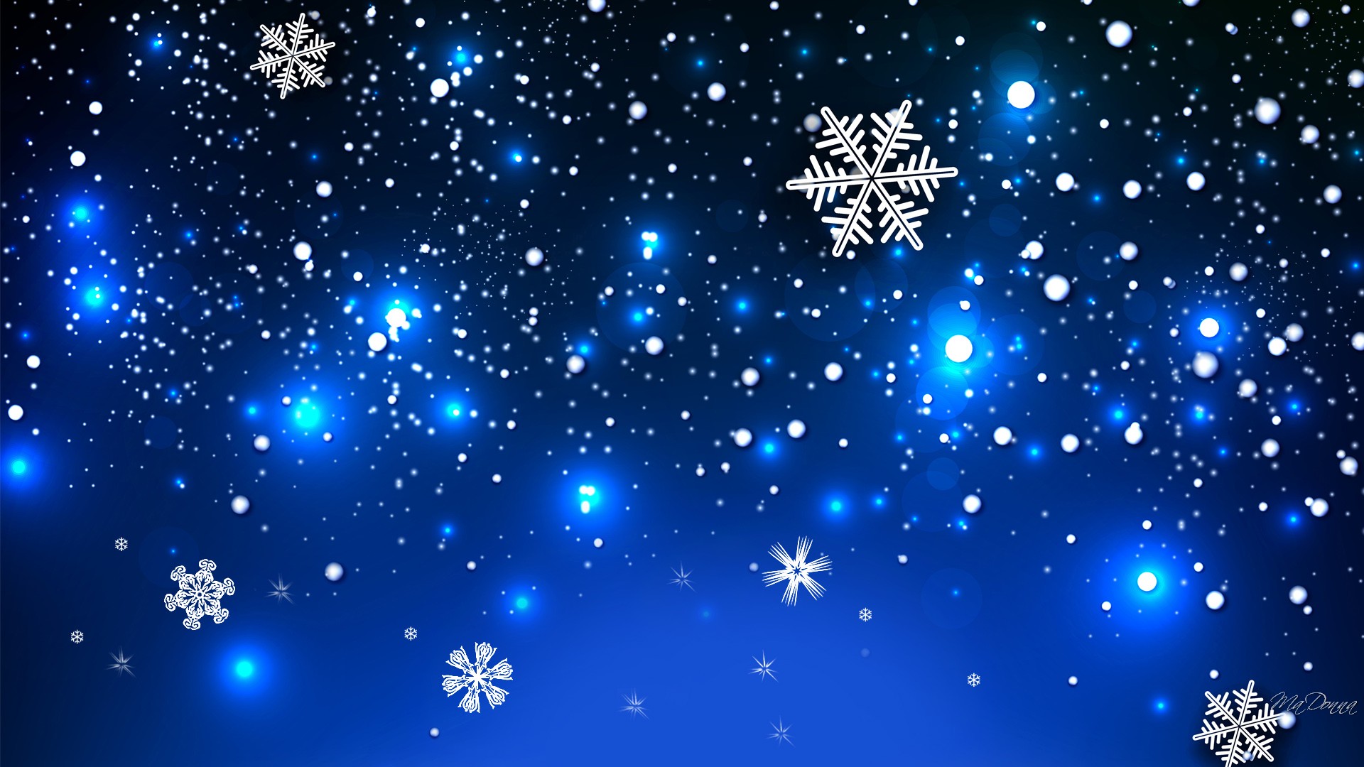 Blue White Artistic Snowflake HD Wallpaper By Madonna