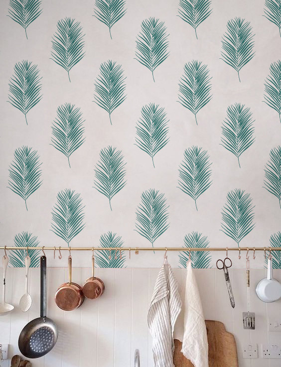 Palm leaf Wallpaper Removable Wallpaper Self adhesive Wallpaper 564x737