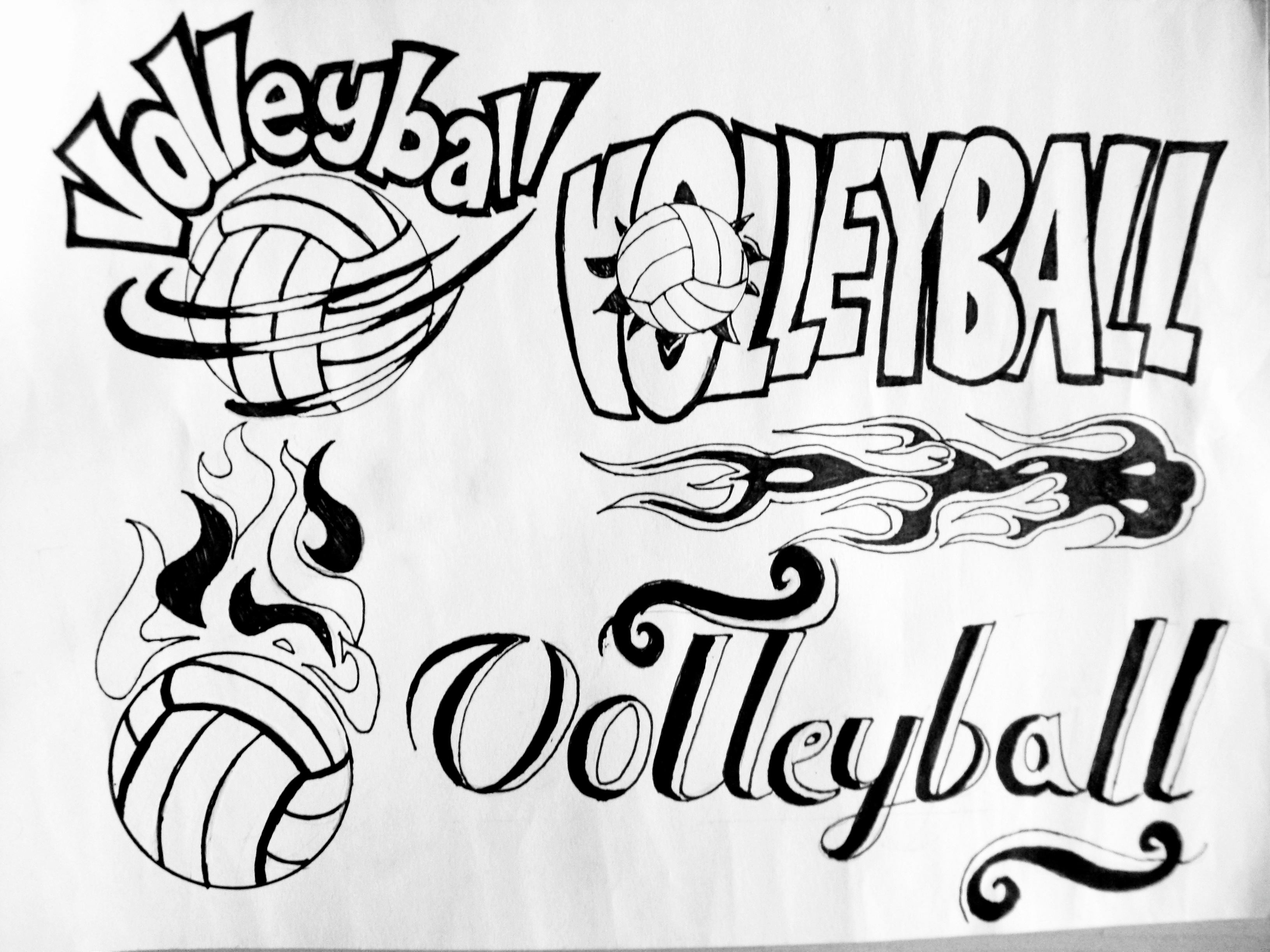 Artwork Volleyball Poster Logo Design