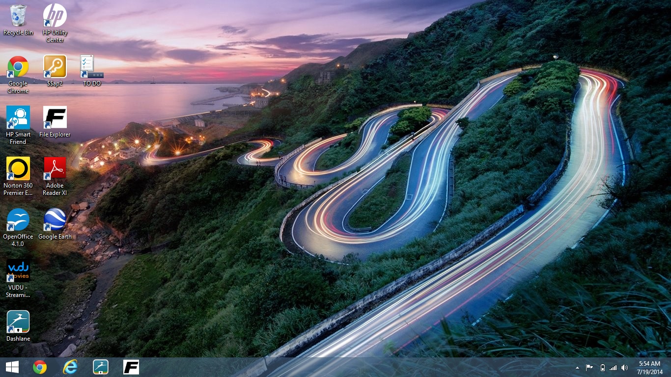 Free download HP Backgrounds Windows 8 Winding Road [1366x768] for your