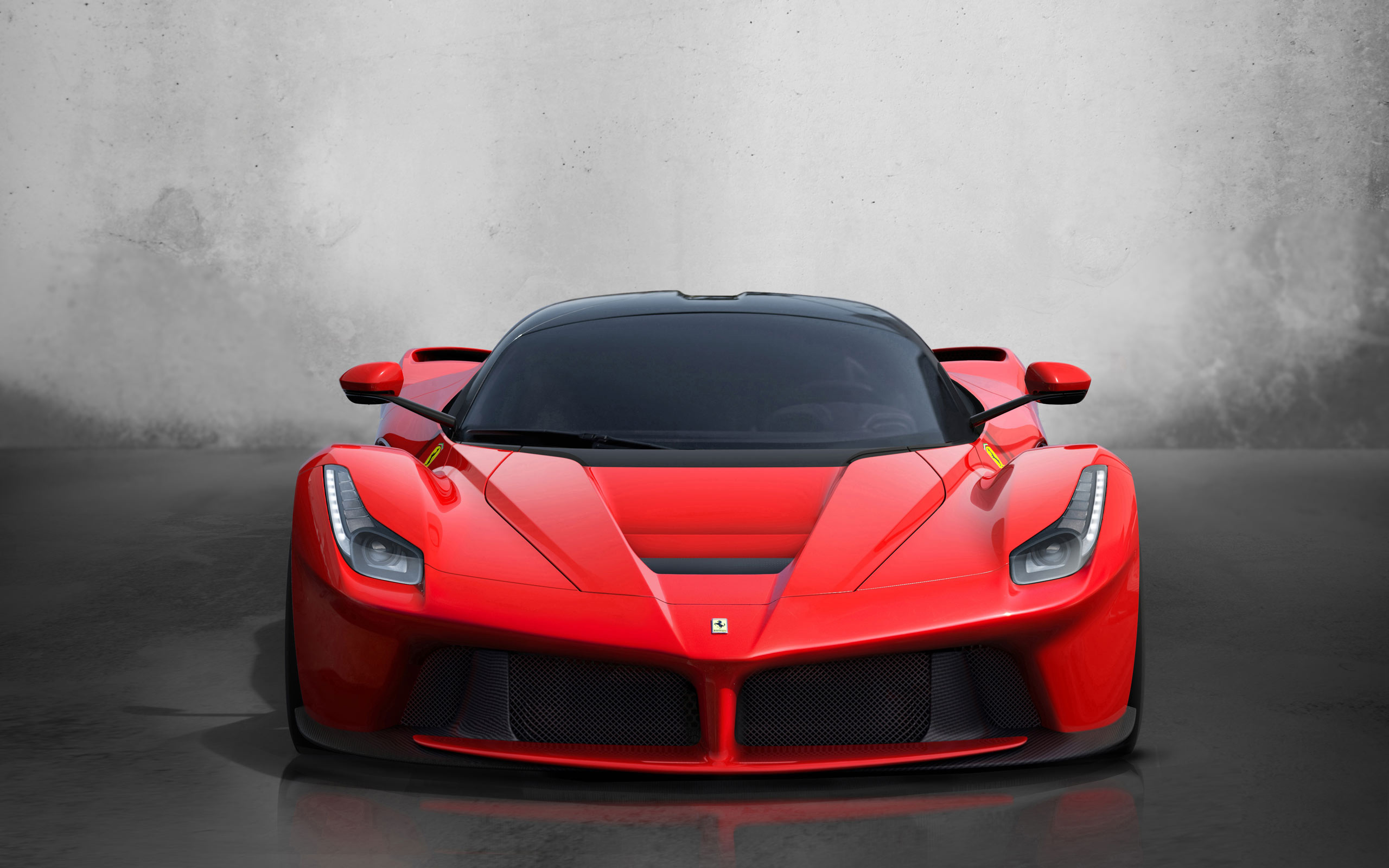 Red Ferrari LaFerrari Supercar Front View
