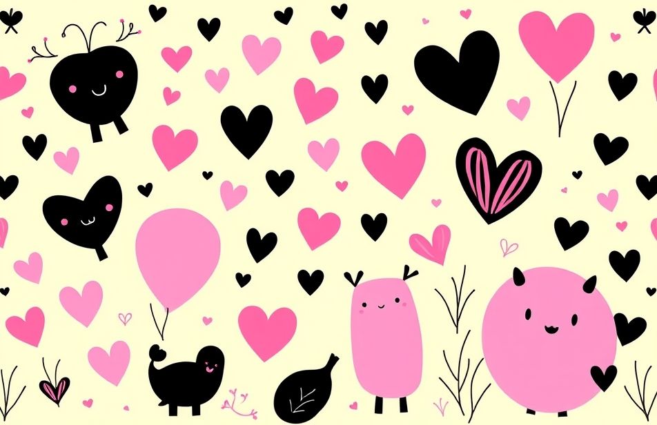 Cute Black And Pink Wallpaper